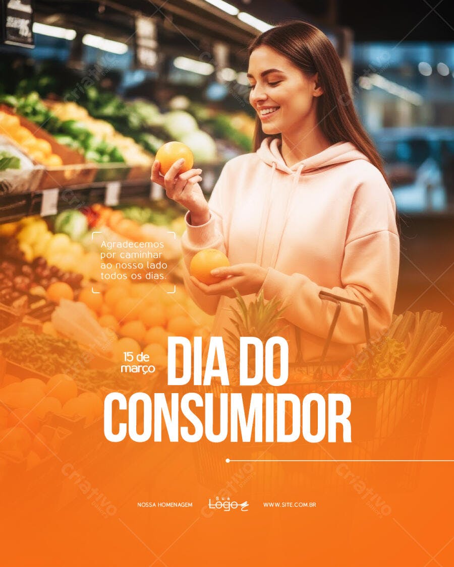 Post Instagram Dia do Consumidor Supermercado PSD Editável