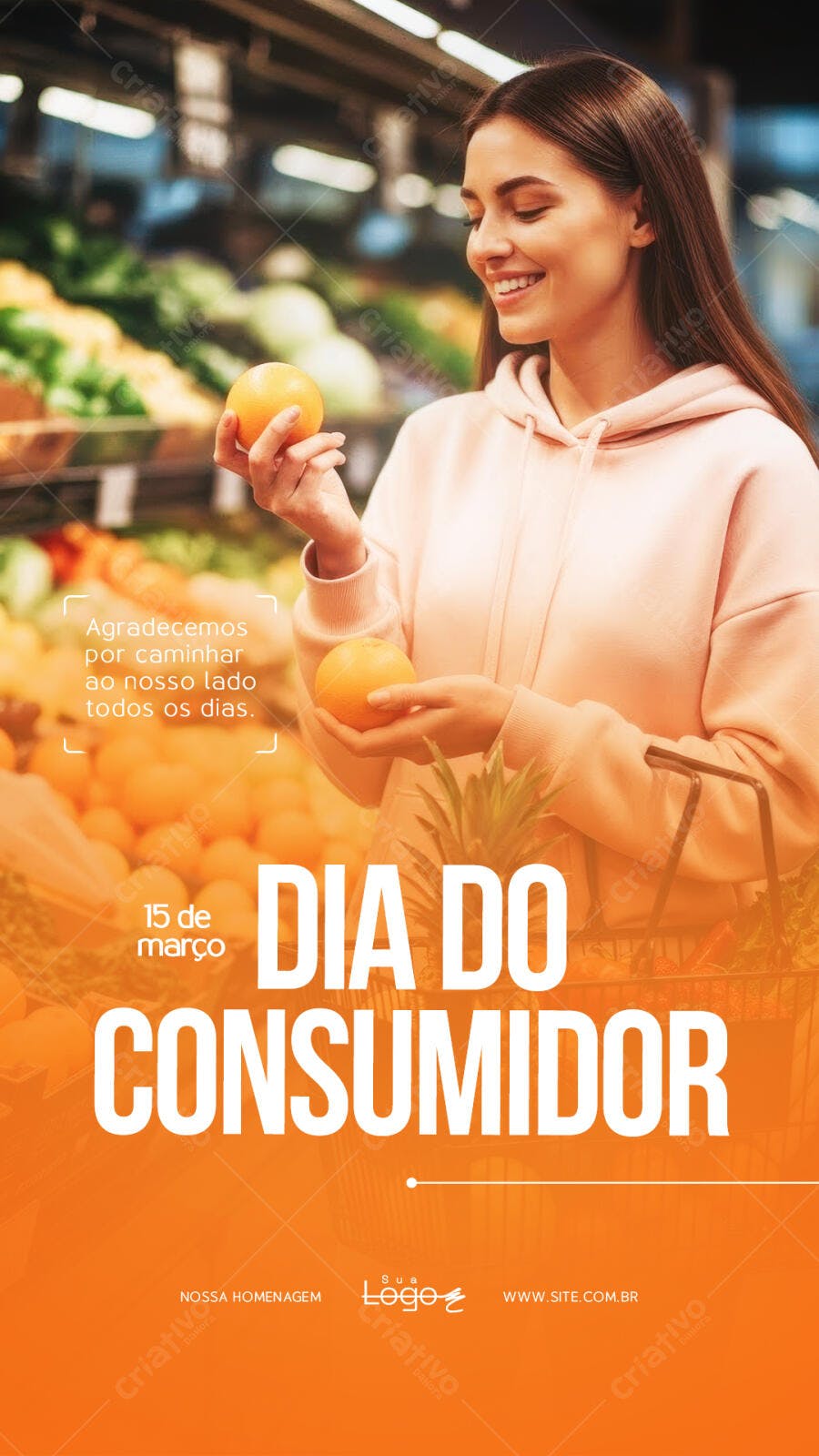 Story Instagram Dia do Consumidor Supermercado PSD Editável