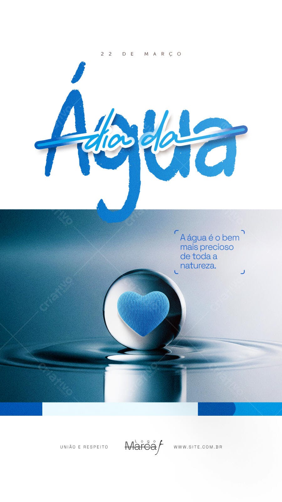 Post Instagram Dia da Água 22 de Março PSD Editável