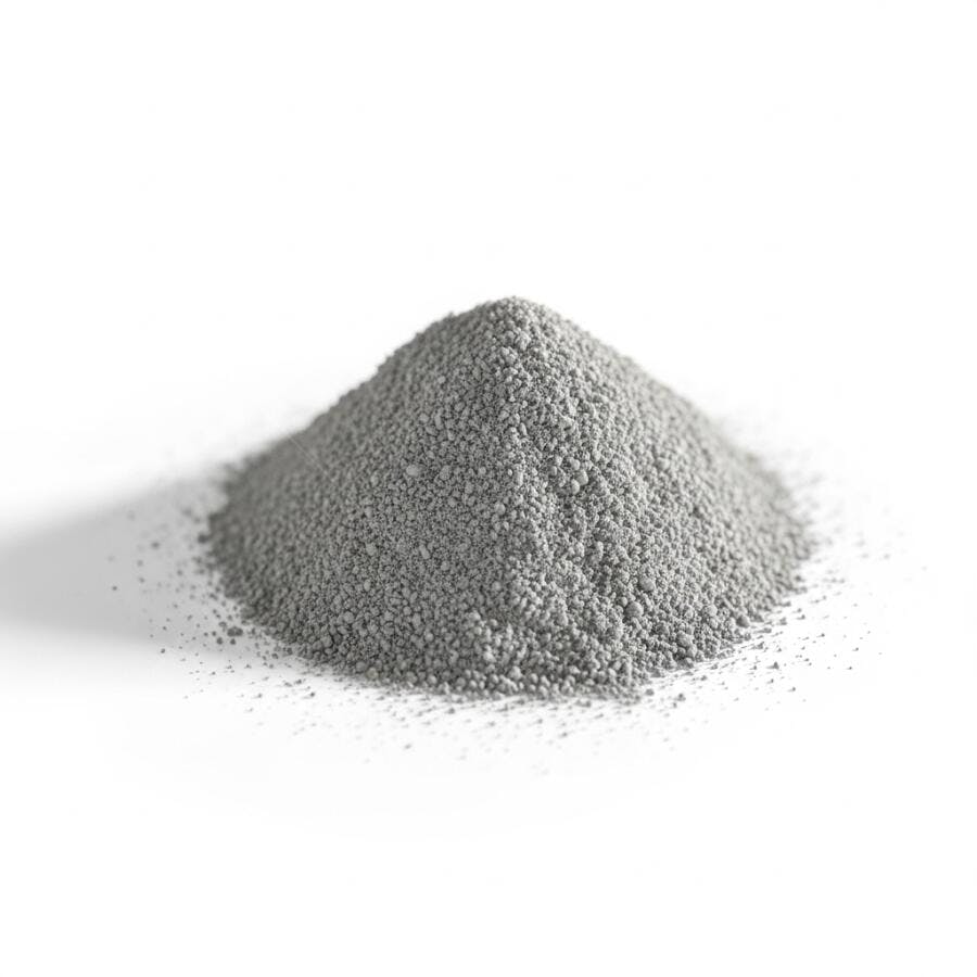 Foto Pilha de Pó Cinza Textura Granulada Fundo Branco