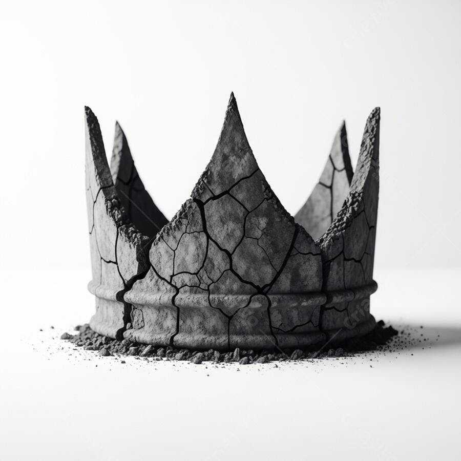 Foto Coroa Quebrada Rachada Concreto Fundo Branco Minimalista