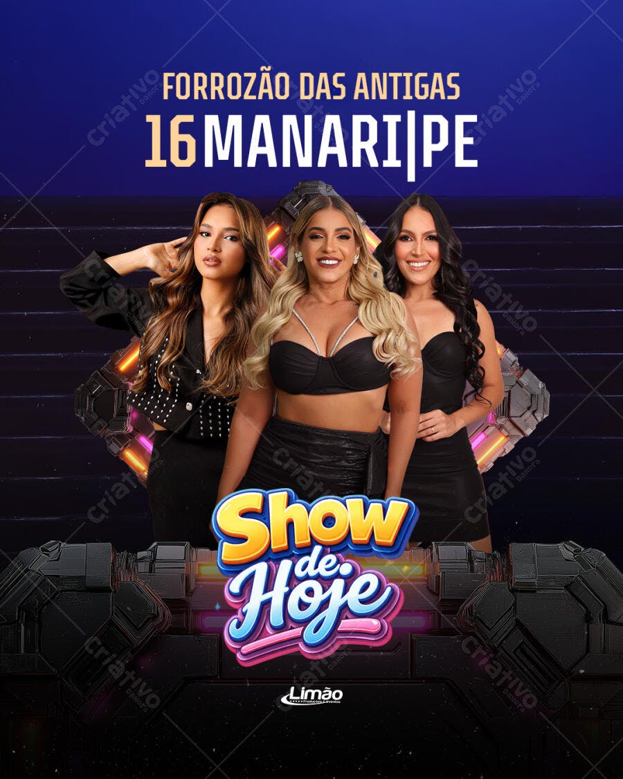 Flyer Forrozão das Antigas Show de Hoje PSD Editável