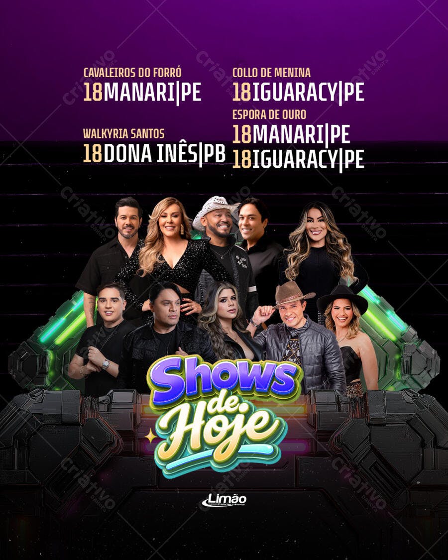Flyer Shows de Hoje Evento Musical PSD Editável