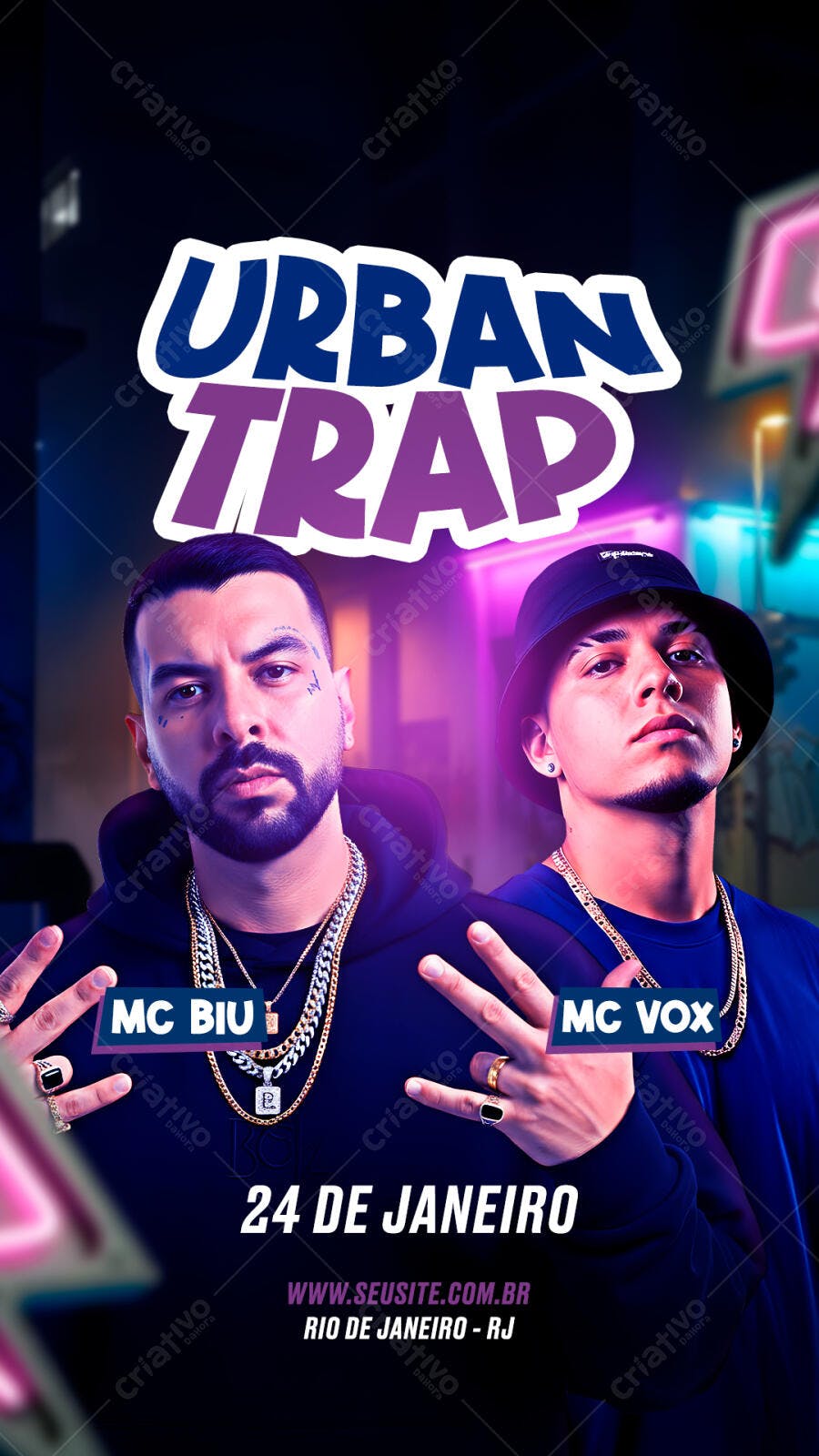 Story Urban Trap Show Janeiro PSD Editável