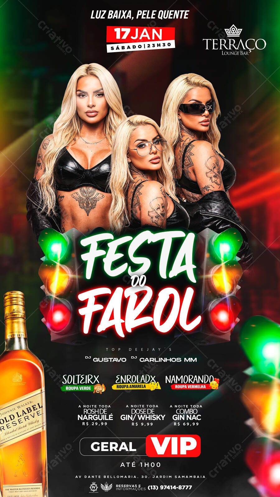 Flyer Festa do Farol Balada Janeiro PSD Editável