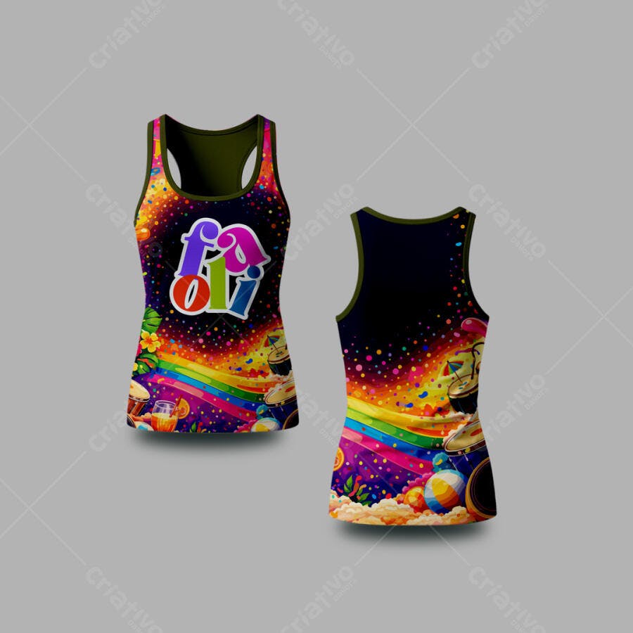 Mockup Regata Feminina Estampada Verão PSD Editável
