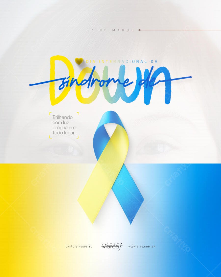 Post Instagram Dia da Síndrome de Down 21 de Março PSD Editável