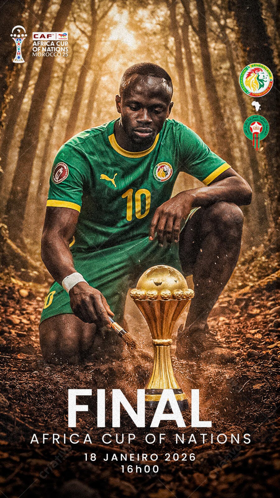 Post Instagram Final Africa Cup of Nations Futebol PSD Editável