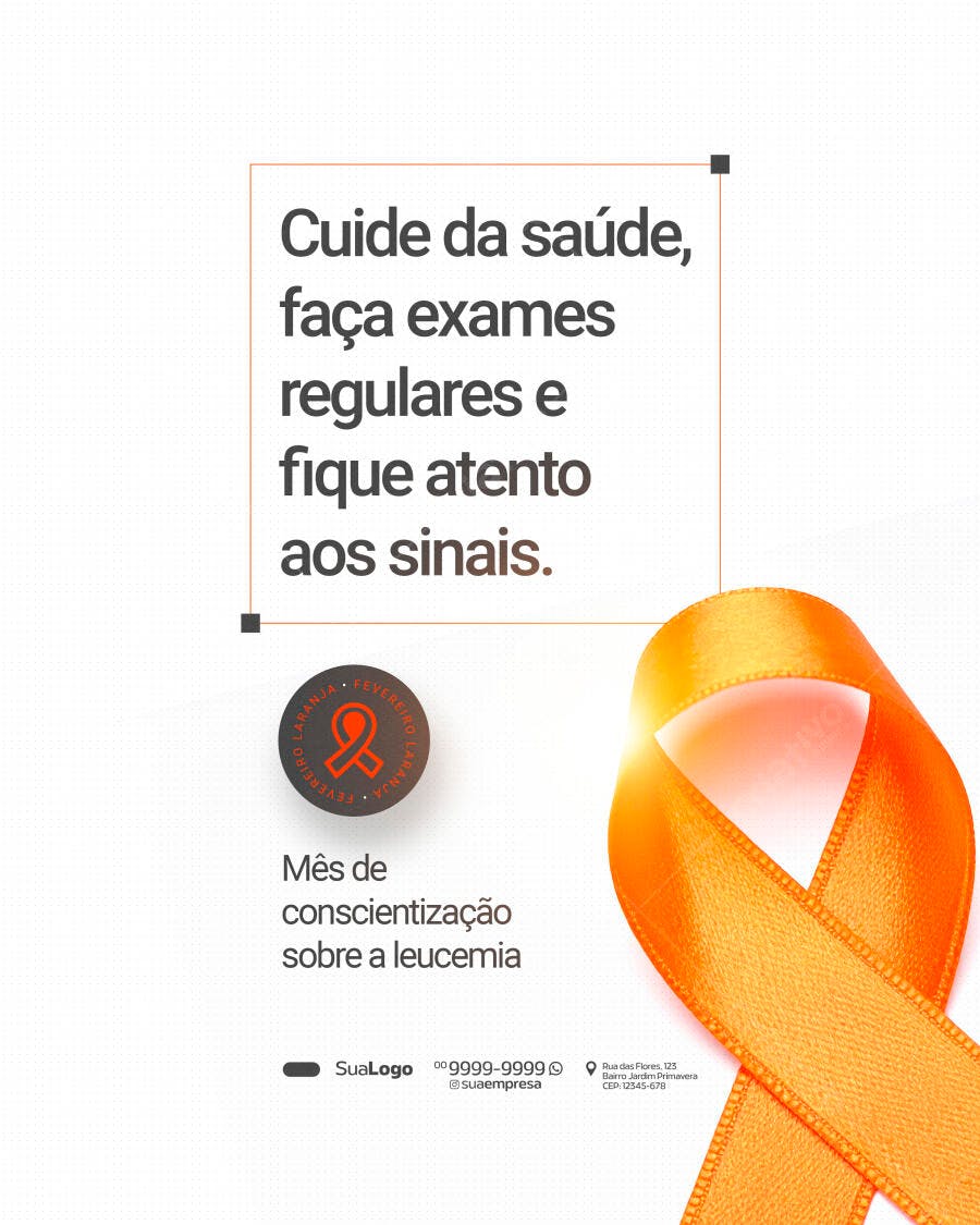 Post Instagram Mês Conscientização Leucemia PSD Editável