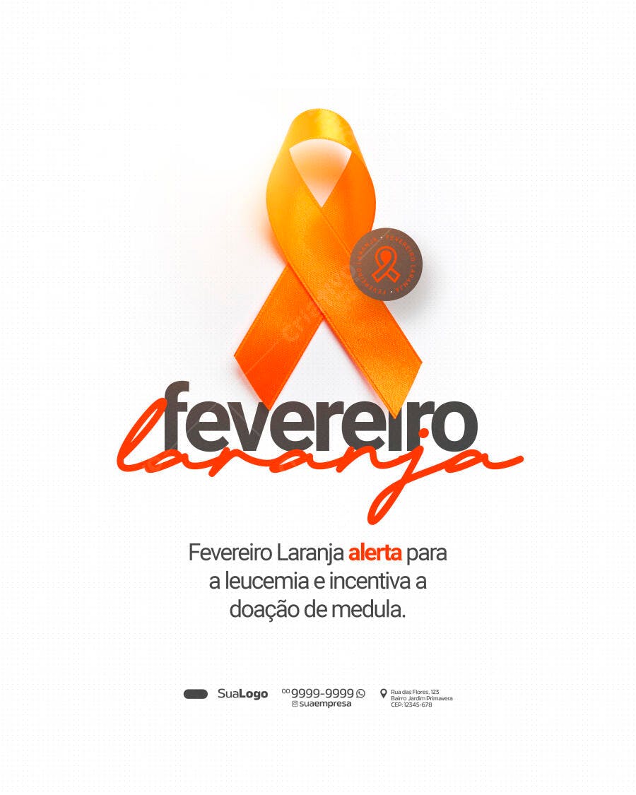 Post Instagram Fevereiro Laranja Conscientização PSD Editável