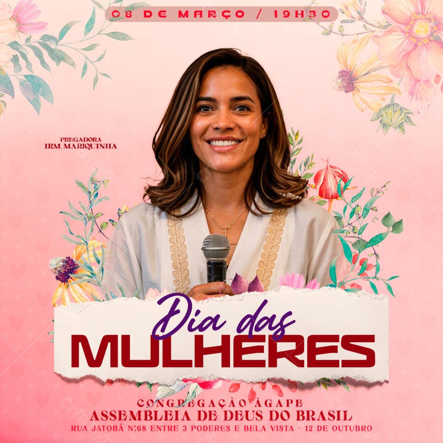 Post Instagram Dia Internacional da Mulher 8 de Março PSD Editável