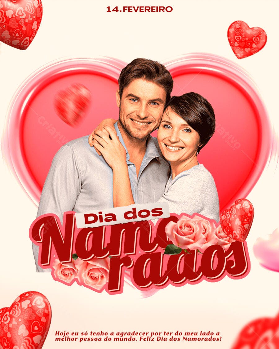 Post Instagram Dia dos Namorados Casal PSD Editável