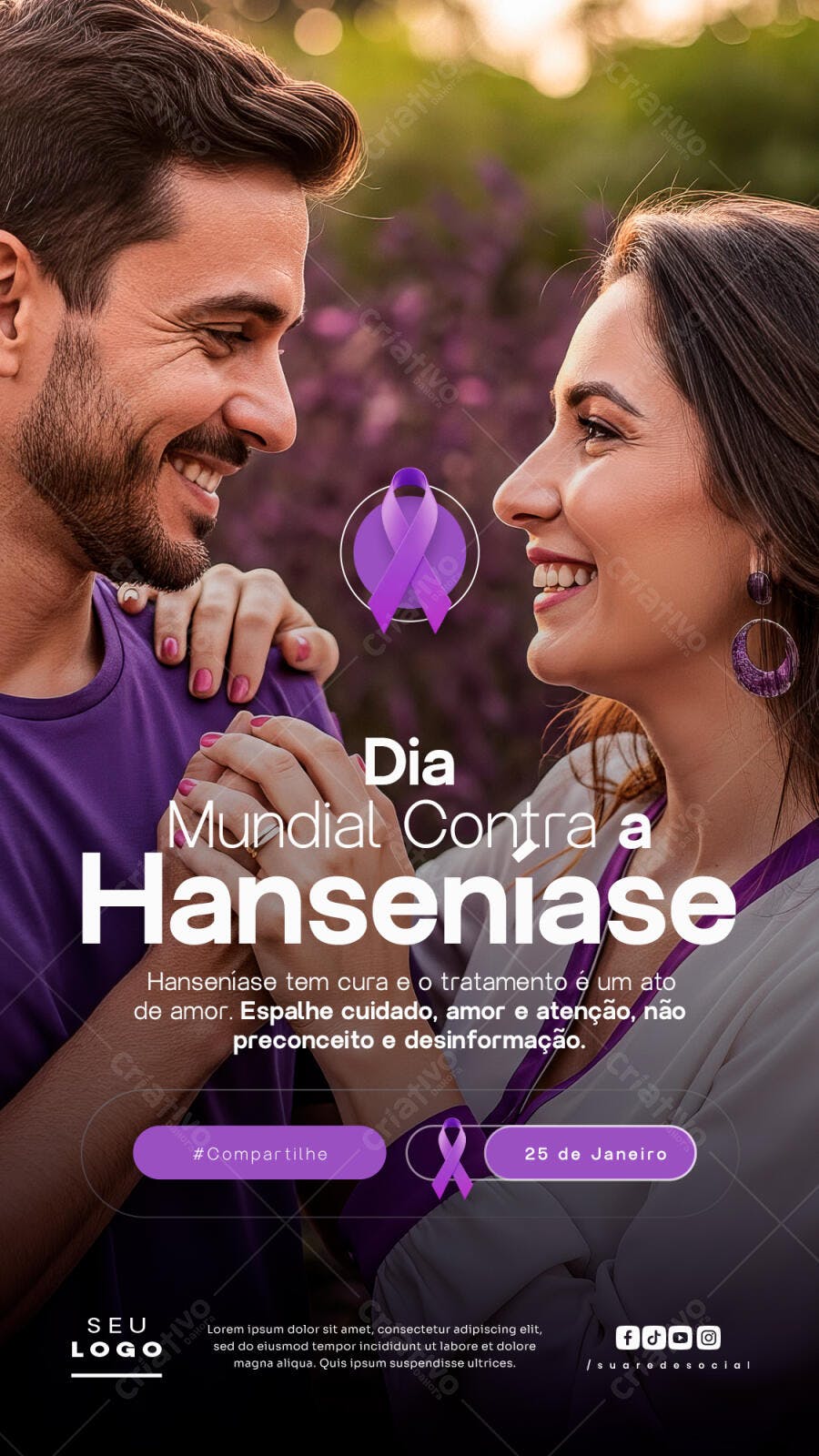 Story Dia Mundial Contra a Hanseníase 25 de Janeiro PSD Editável