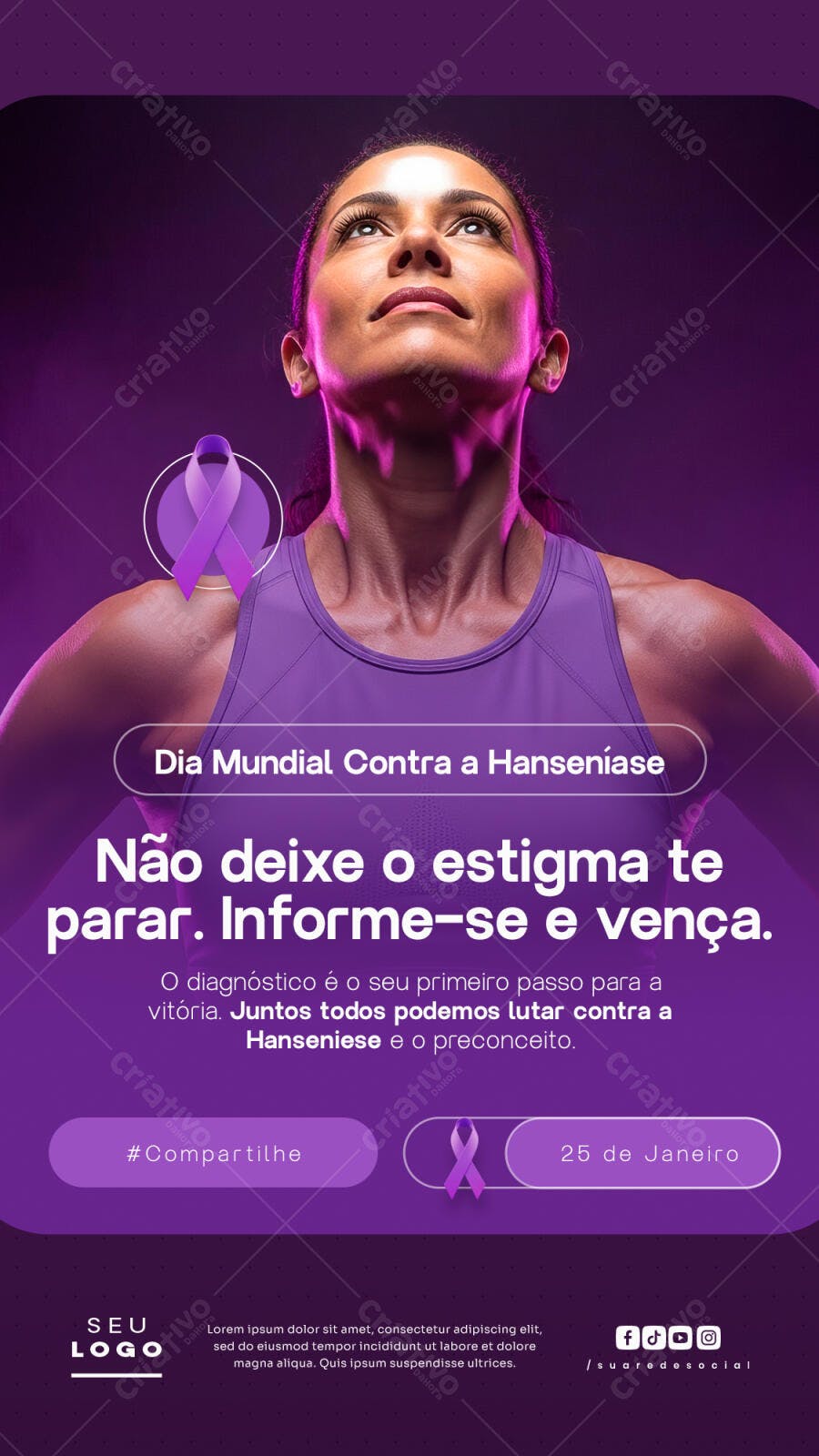 Story Instagram Dia Mundial Hanseníase 25 de Janeiro PSD Editável