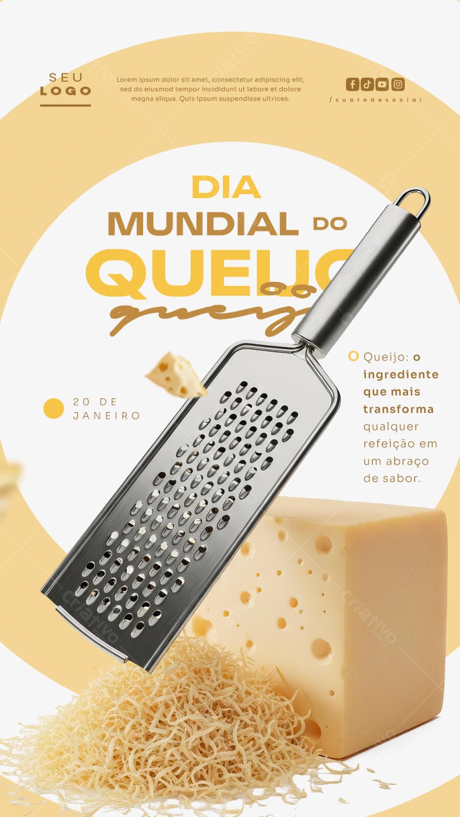 Story Instagram Dia Mundial do Queijo PSD Editável