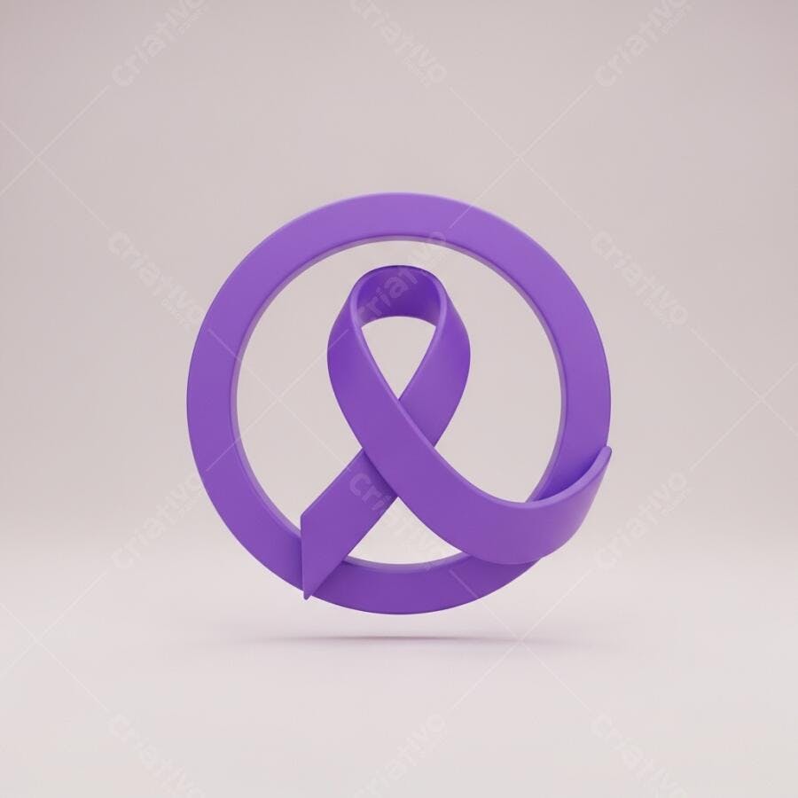 Laço Roxo Símbolo Campanha Outubro Rosa Novembro Azul