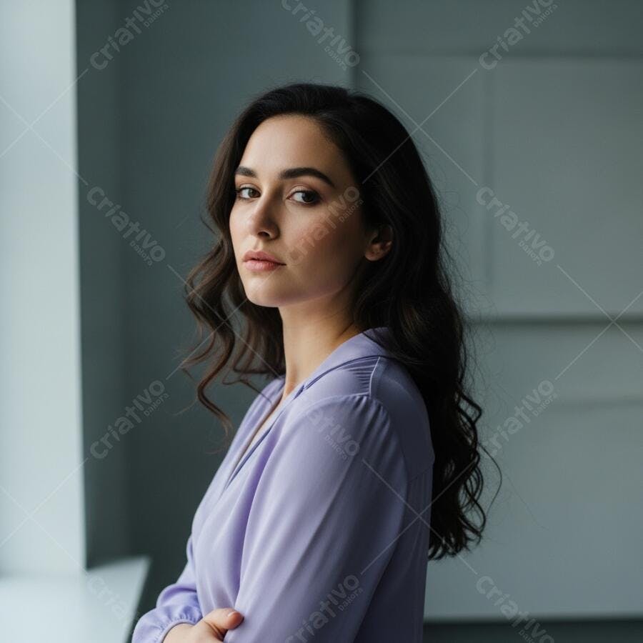 Foto Mulher Jovem Olhando Câmera Luz Natural Janela