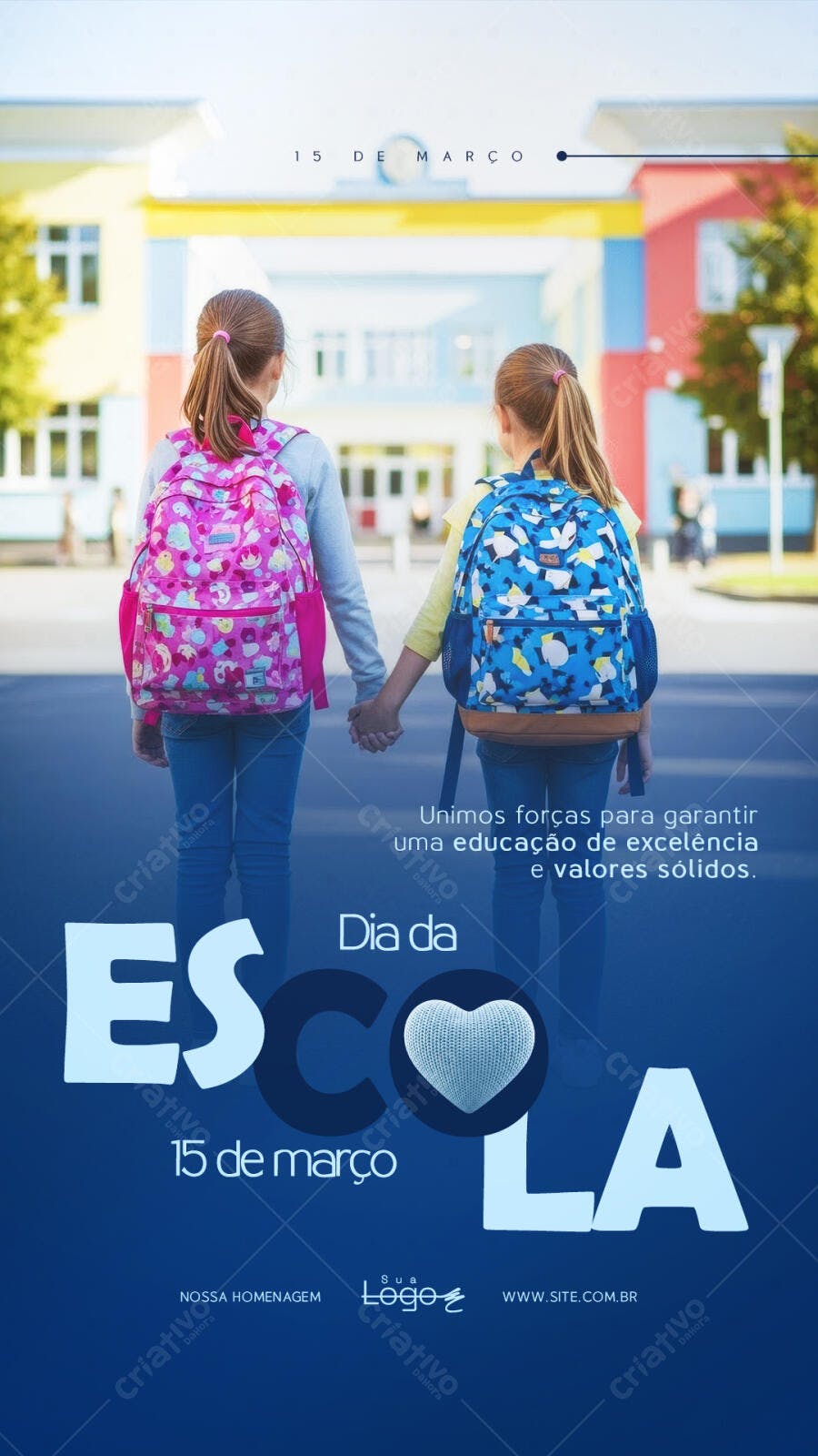 Story Dia da Escola 15 de Março Educação PSD Editável