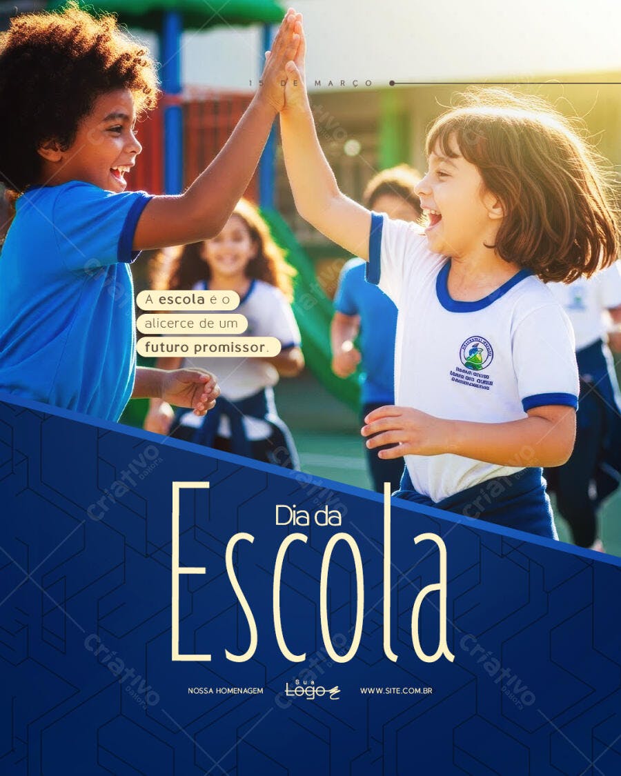 Post Instagram Dia da Escola Educação Infantil PSD Editável