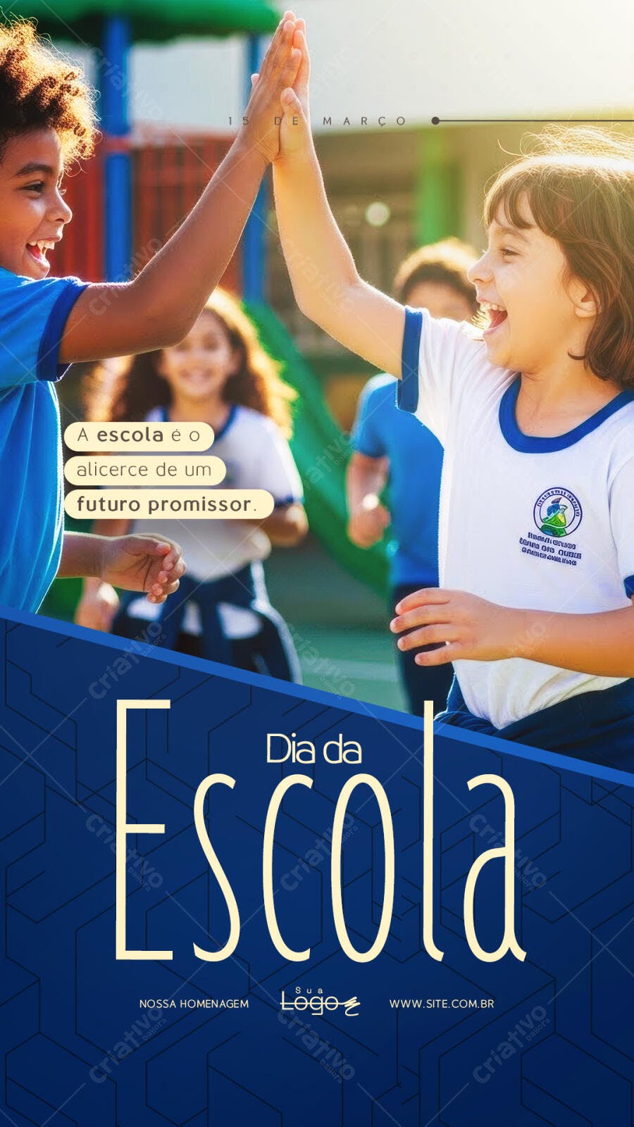 Story Dia da Escola Educação Infantil PSD Editável