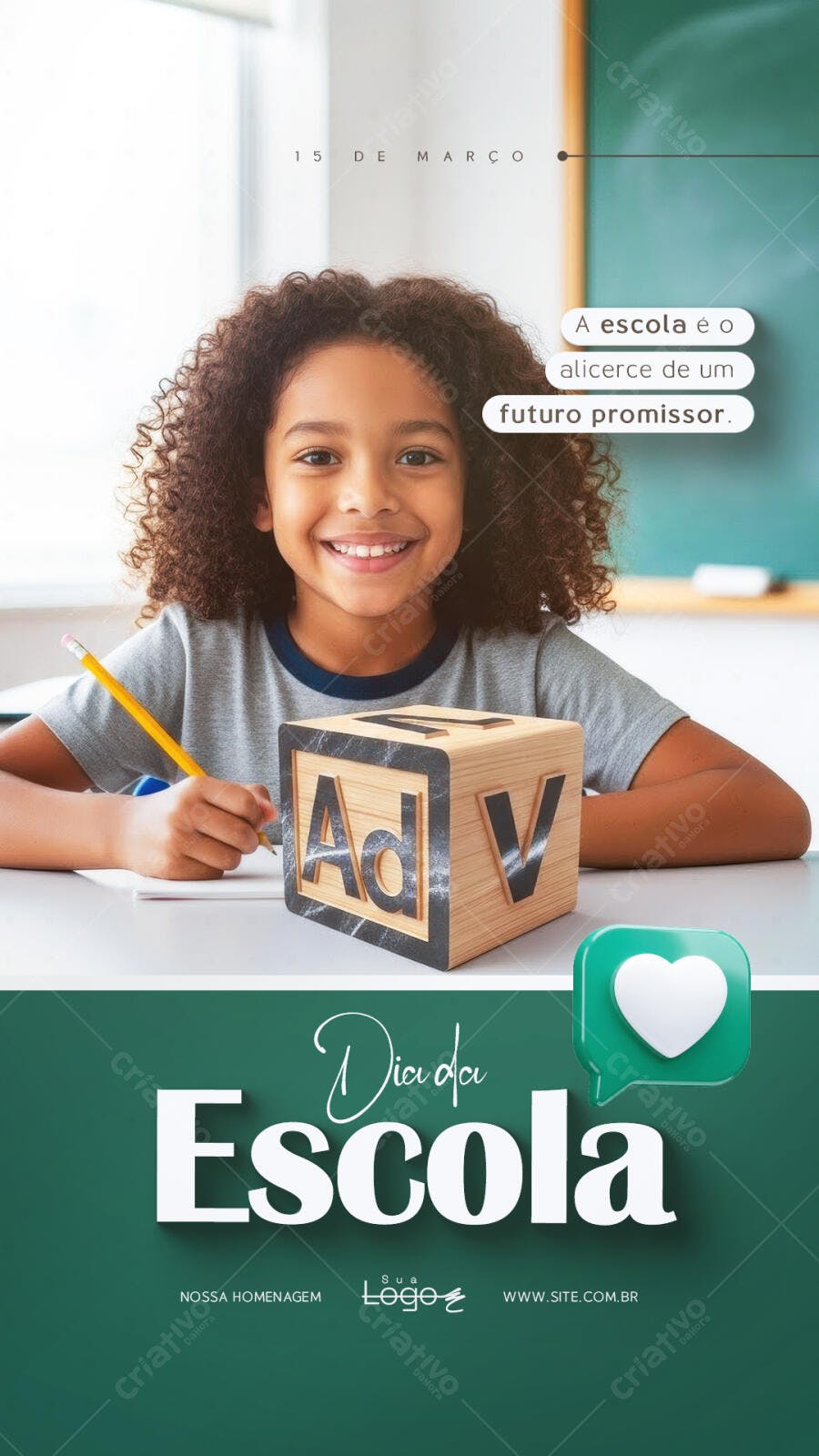 Story Instagram Dia da Escola Educação PSD Editável