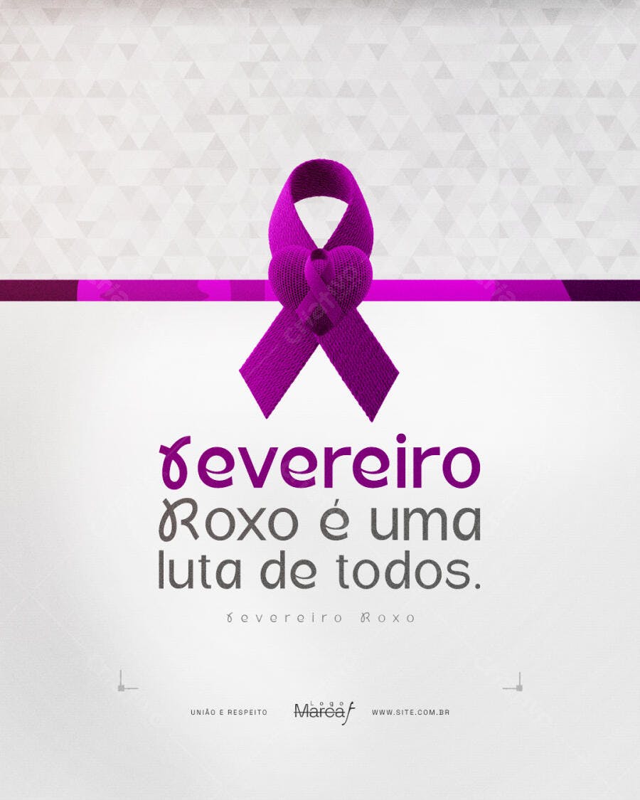 Post Fevereiro Roxo Saúde Mental PSD Editável
