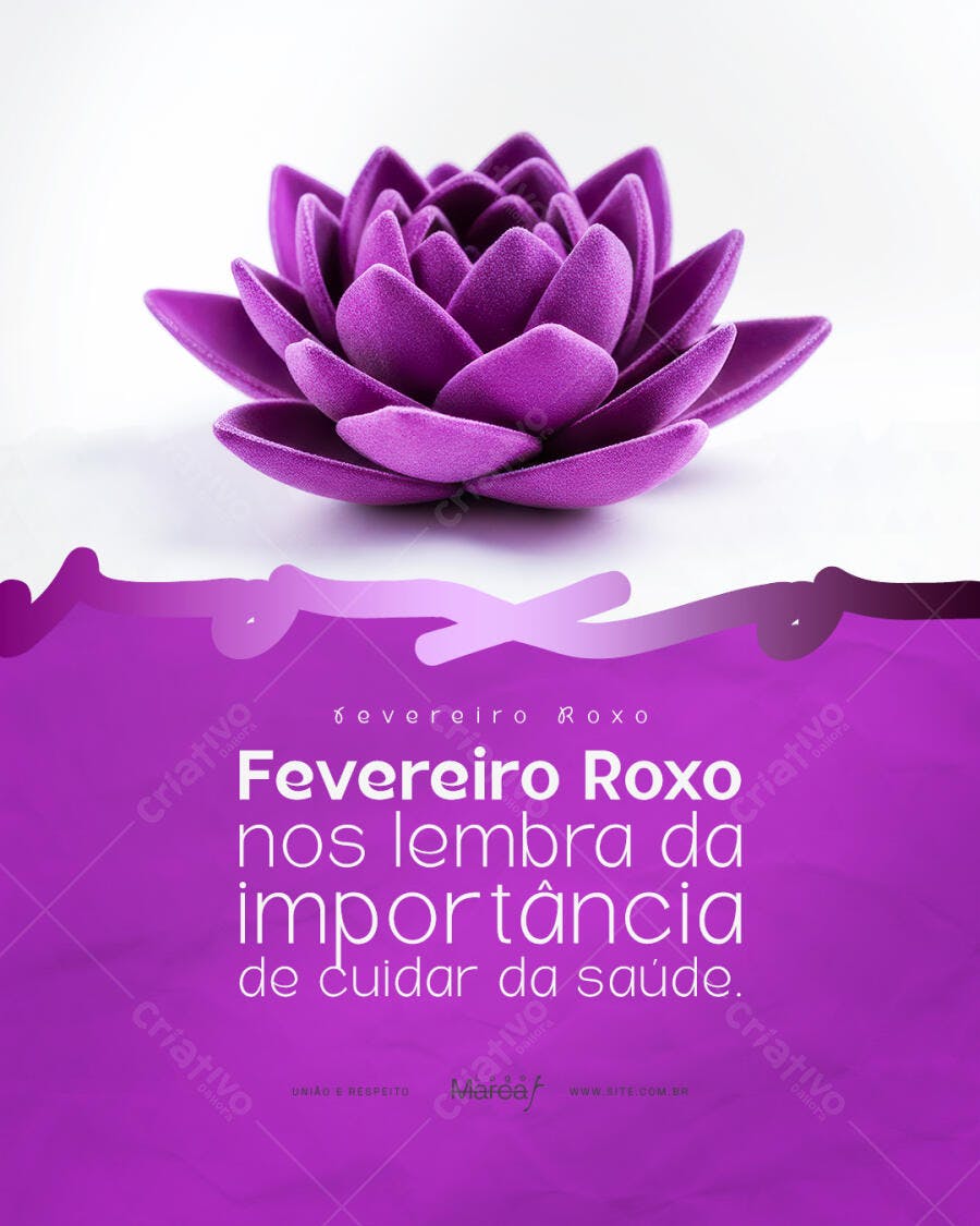 Post Fevereiro Roxo Saúde Conscientização PSD Editável