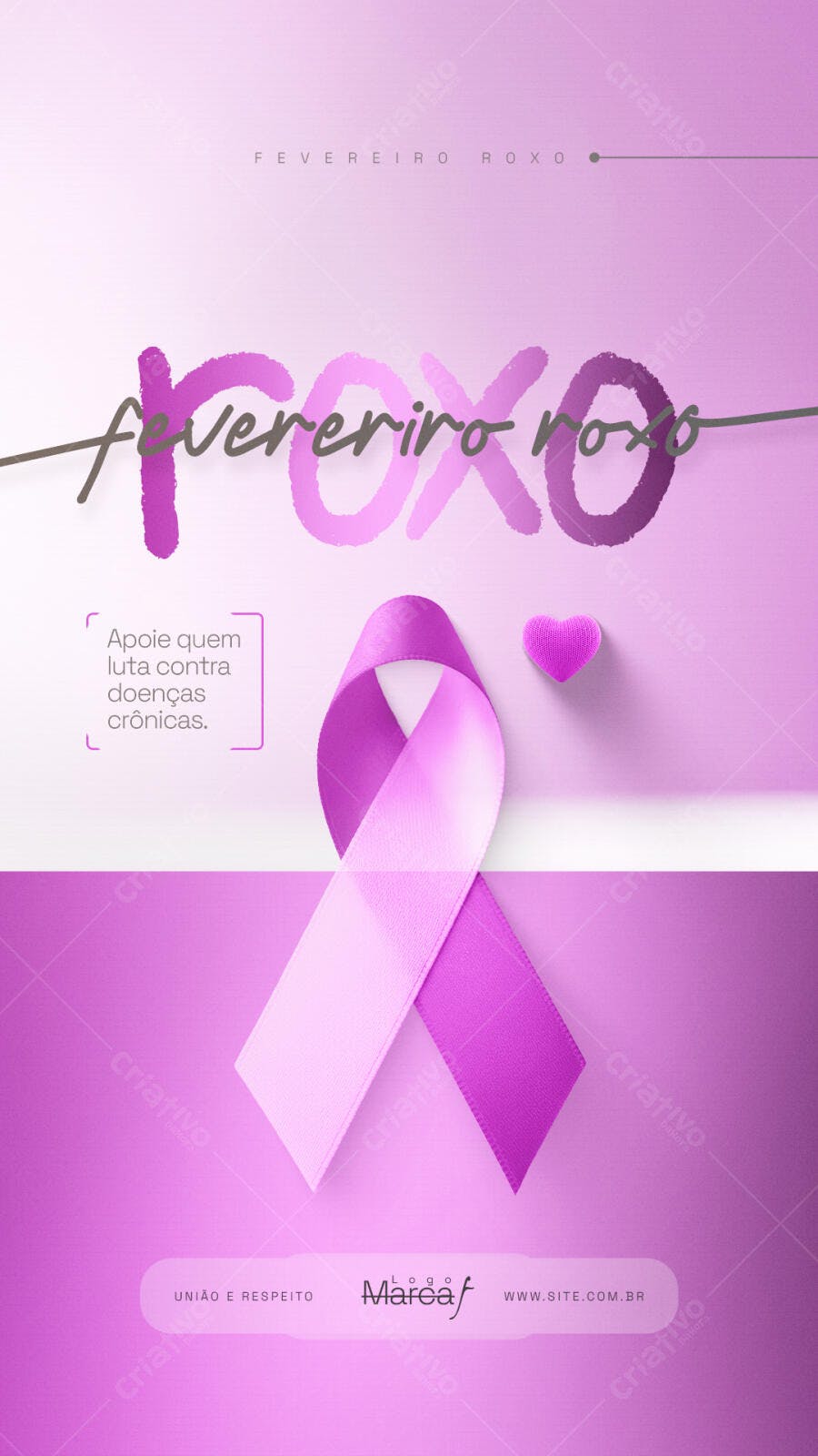 Story Instagram Fevereiro Roxo Conscientização PSD Editável