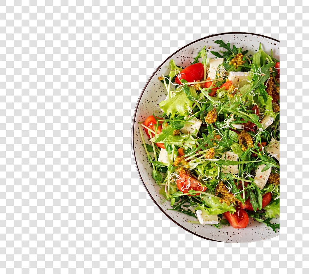 Foto Recortada Salada Fresca Saudável Prato PNG Fundo Transparente
