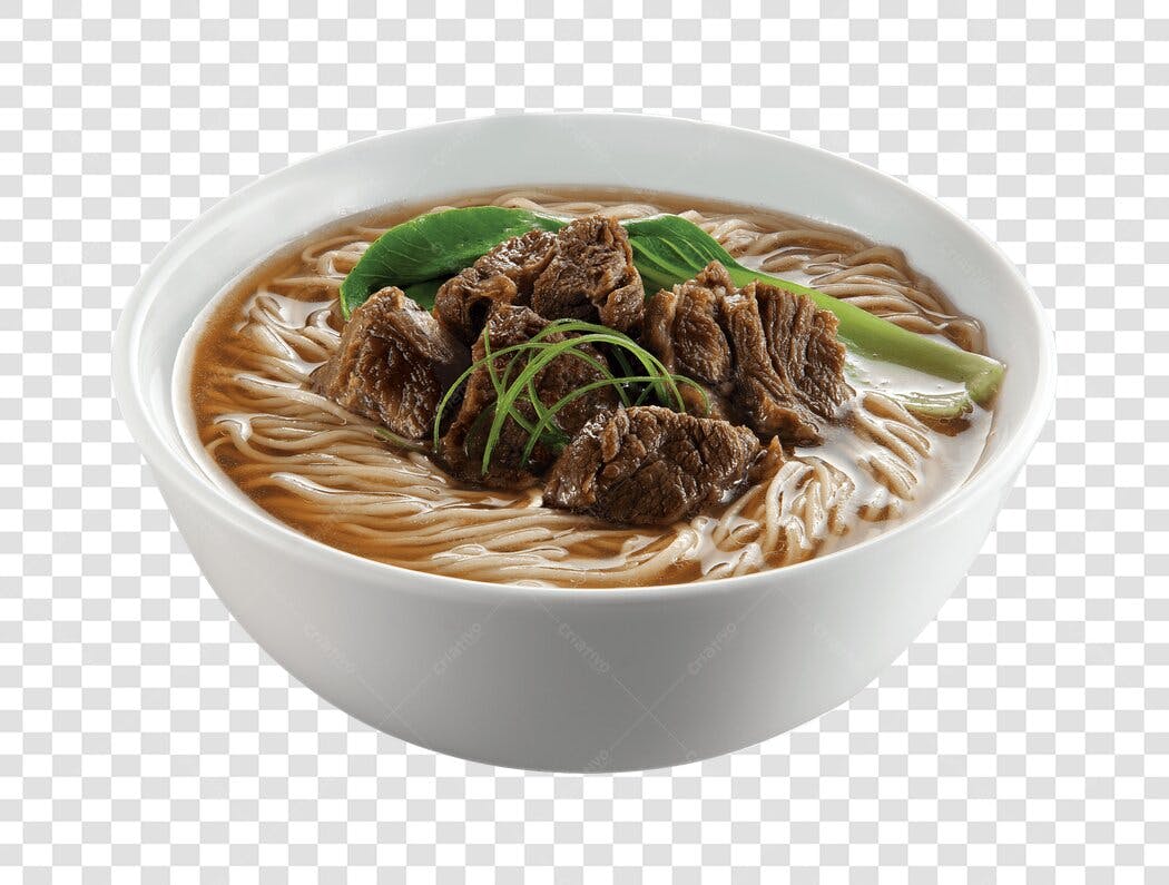 Foto Recortada Tigela Macarrão Carne Asiático PNG Fundo Transparente