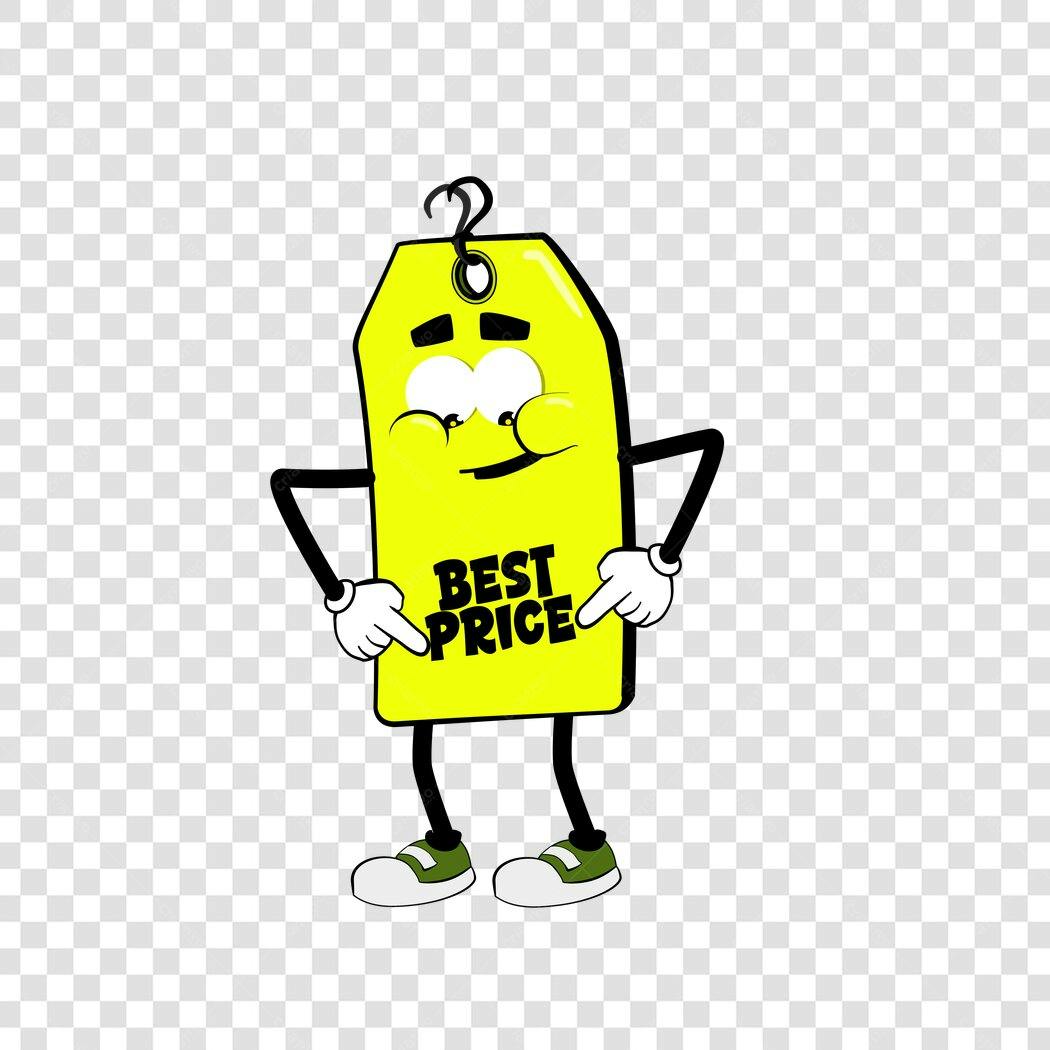 Personagem Ilustrado Etiqueta Preço Amarelo PNG Fundo Transparente