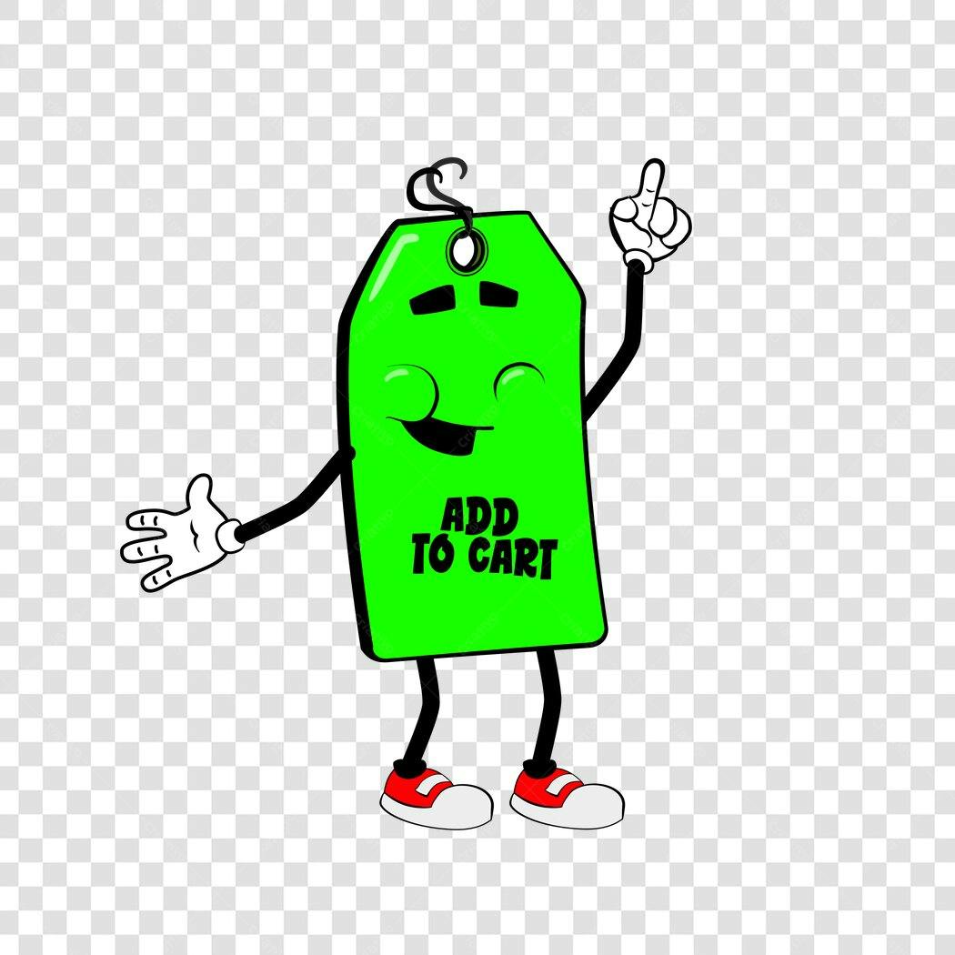 Personagem Ilustrado Etiqueta Preço Add To Cart PNG Fundo Transparente