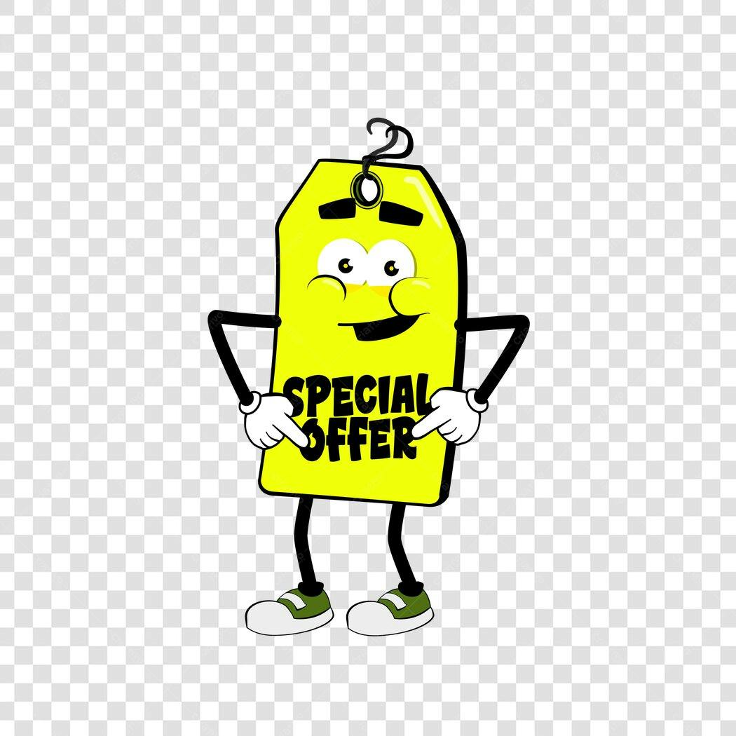 Personagem Ilustrado Etiqueta Oferta Especial PNG Fundo Transparente