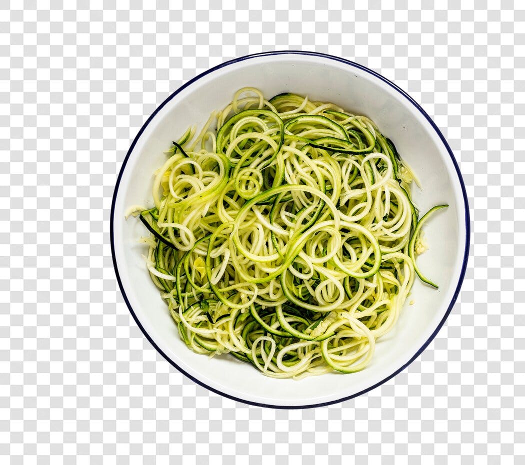 Foto Recortada Macarrão de Abobrinha Saudável PNG Fundo Transparente