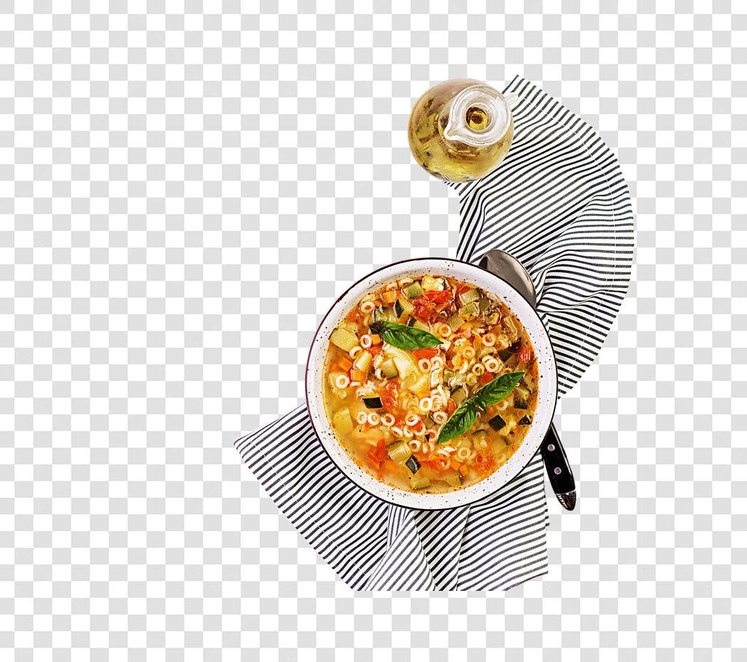 Foto Recortada Sopa de Legumes com Massa e Vinho PNG Fundo Transparente