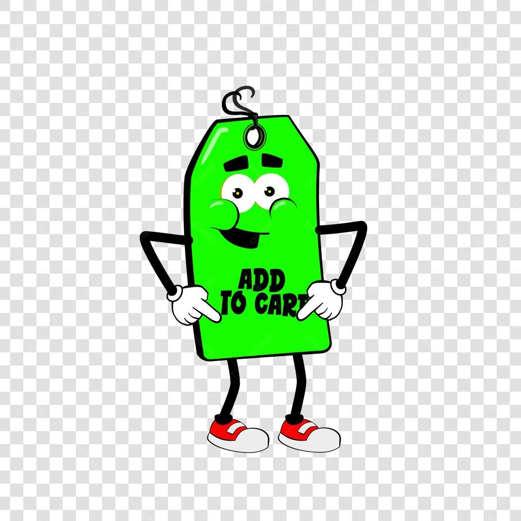 Personagem Ilustrado Etiqueta Preço Add To Cart PNG Fundo Transparente