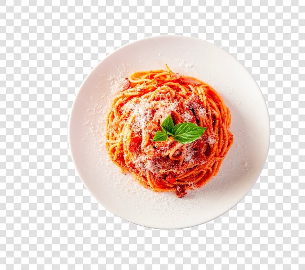 Foto Recortada Espaguete Molho Tomate Queijo PNG Fundo Transparente