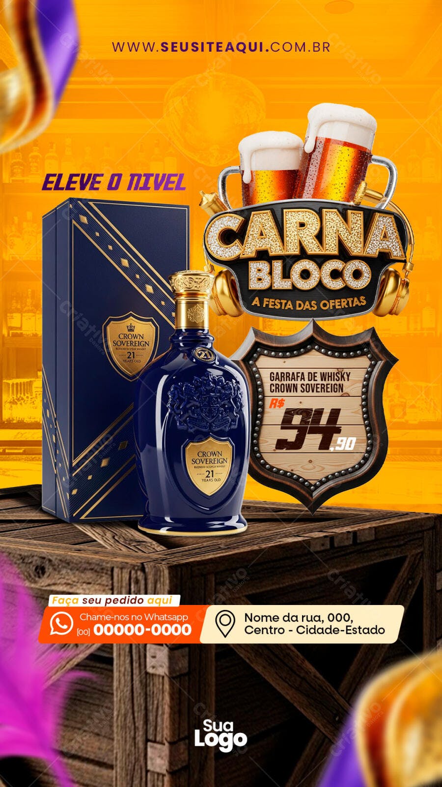 Story Instagram Carnabloco Bebidas Alcoólicas PSD Editável
