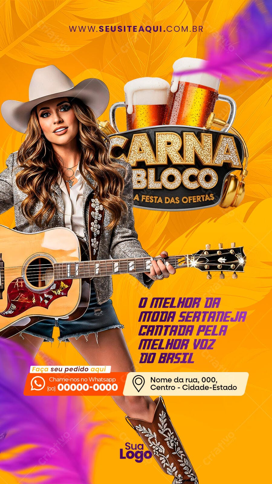 Story Instagram CarnaBloco Sertanejo Festa PSD Editável