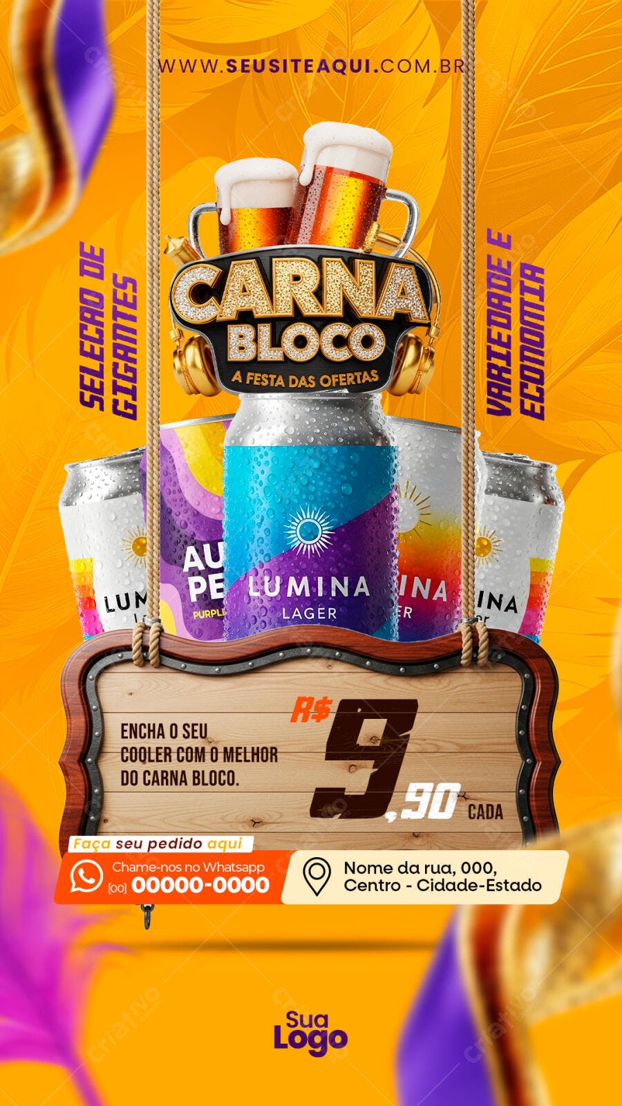 Story Instagram Carna Bloco Cervejaria PSD Editável