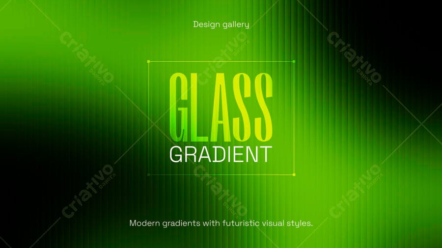 Fundo Gradiente Vidro Verde Neon PSD Editável