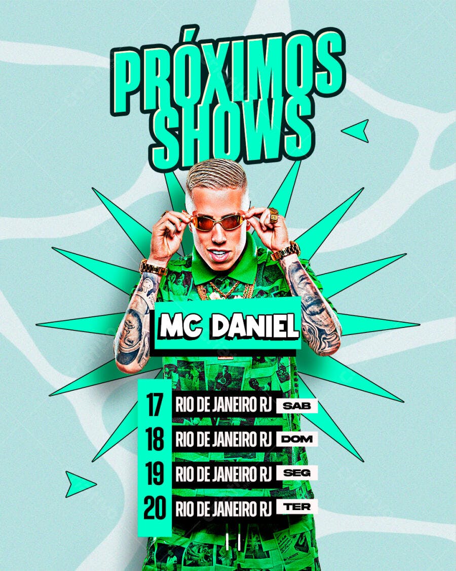 Flyer Próximos Shows MC Daniel Evento PSD Editável