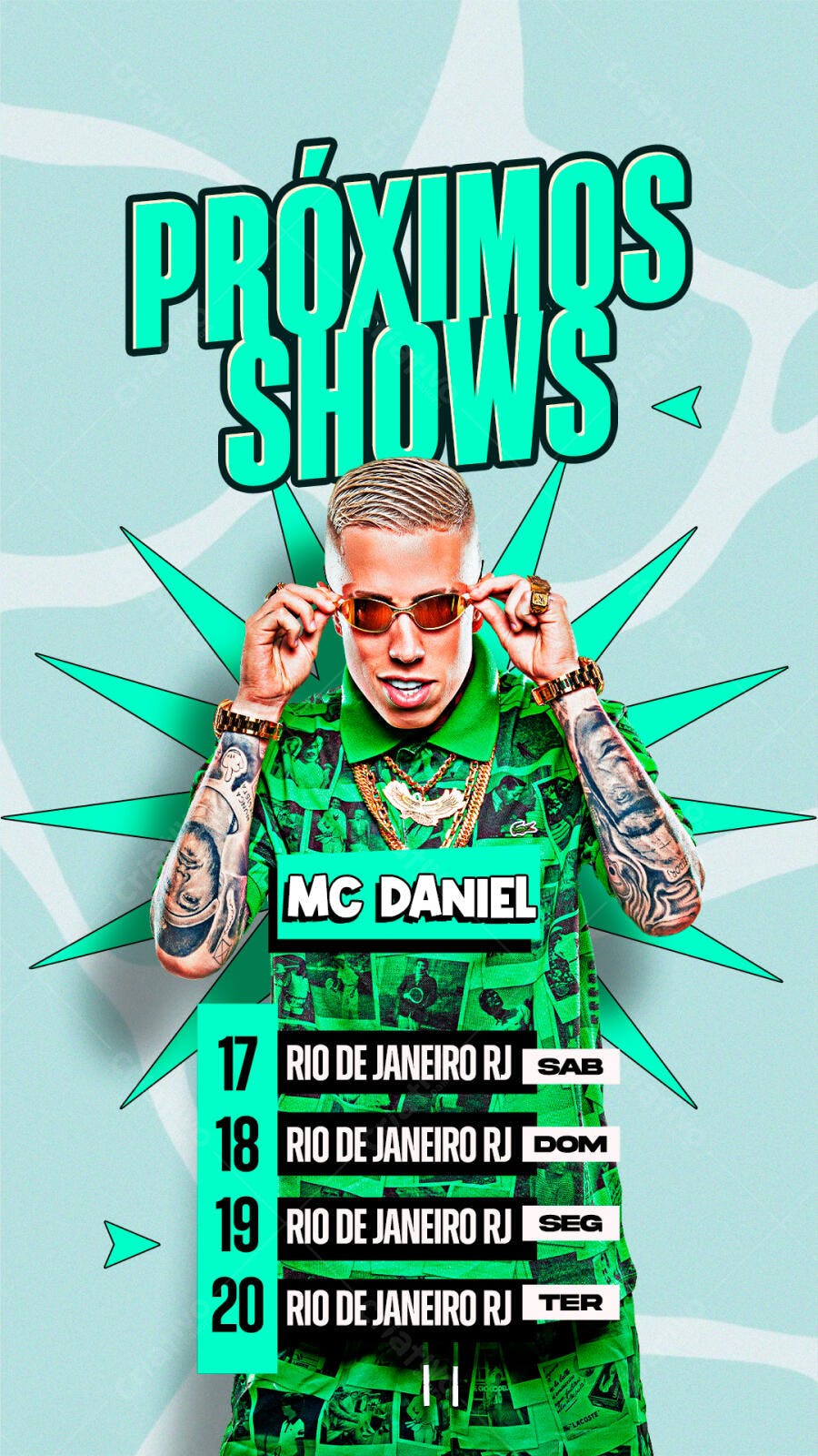 Story Instagram Próximos Shows MC Daniel PSD Editável