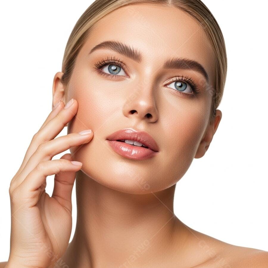 Foto Retrato Mulher Jovem Pele Saudável Cuidado Estética Beleza