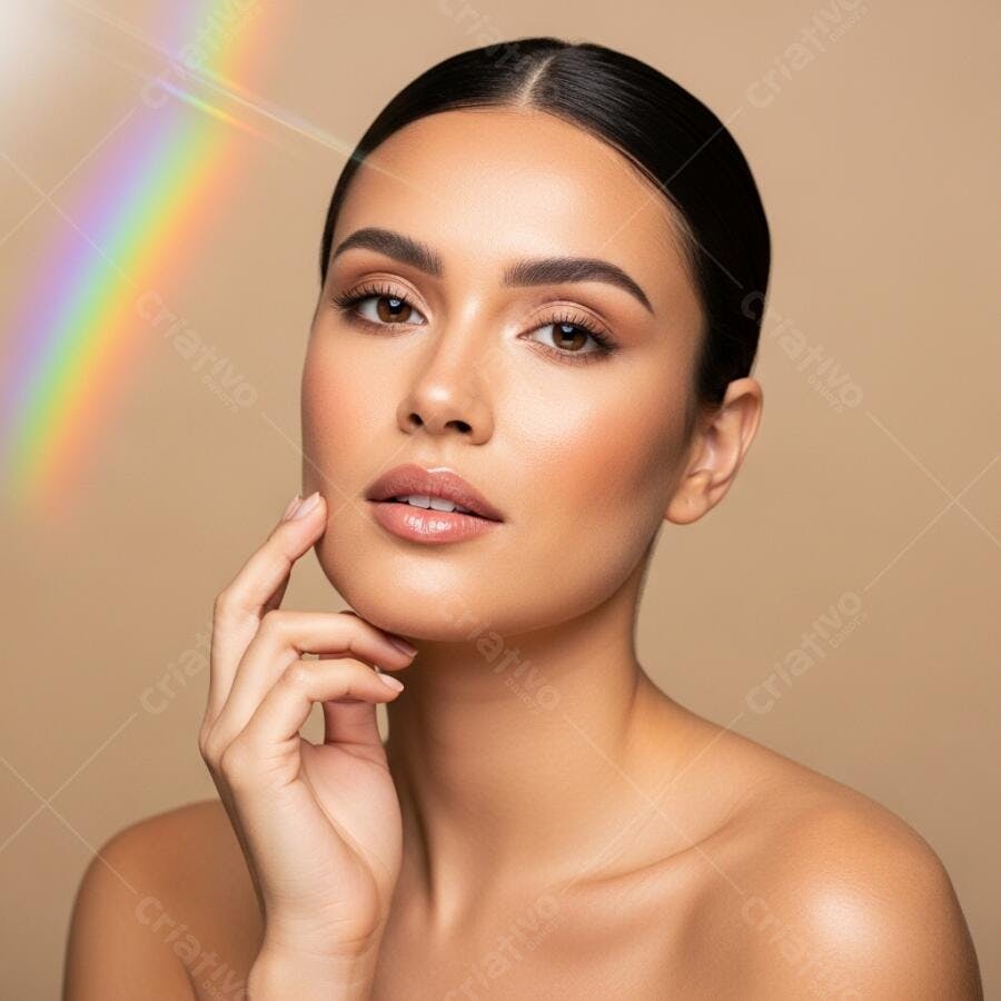 Foto Retrato Mulher Jovem Beleza Skincare Maquiagem Natural