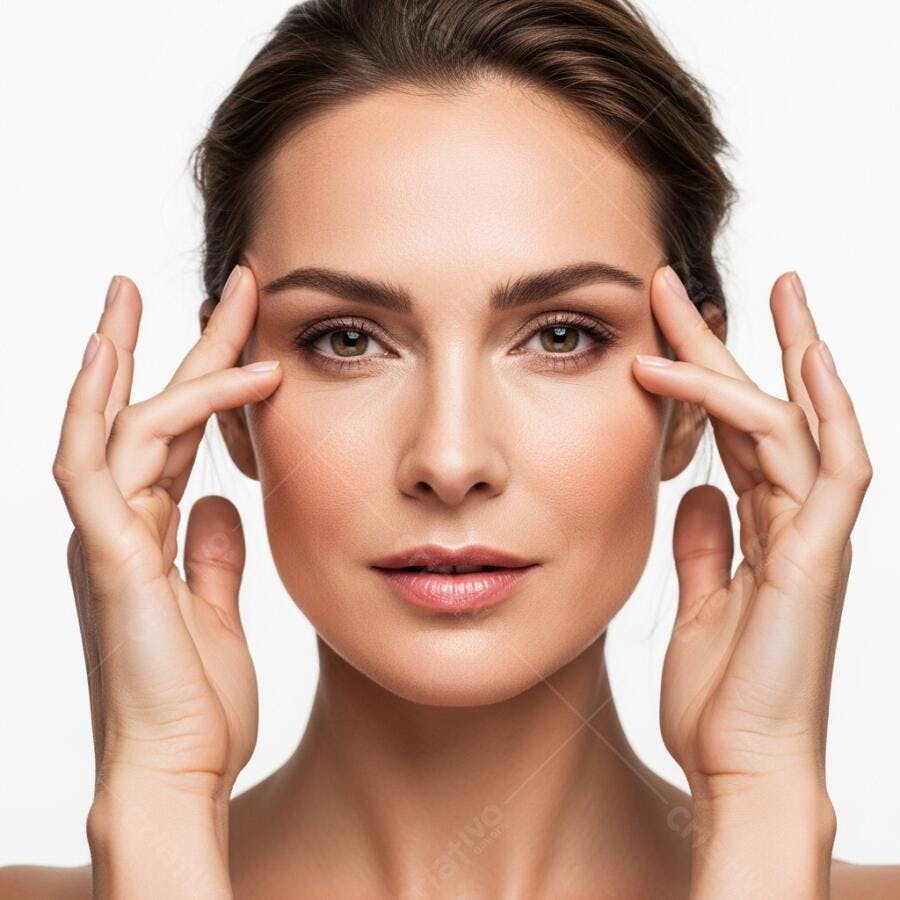 Foto Mulher Jovem Cuidando da Pele Rosto Skincare Beleza