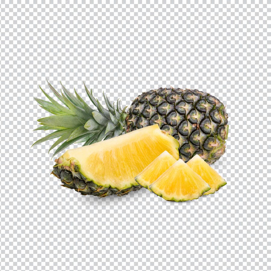 Foto Recortada Abacaxi Fruta Tropical Fatiado PNG Fundo Transparente