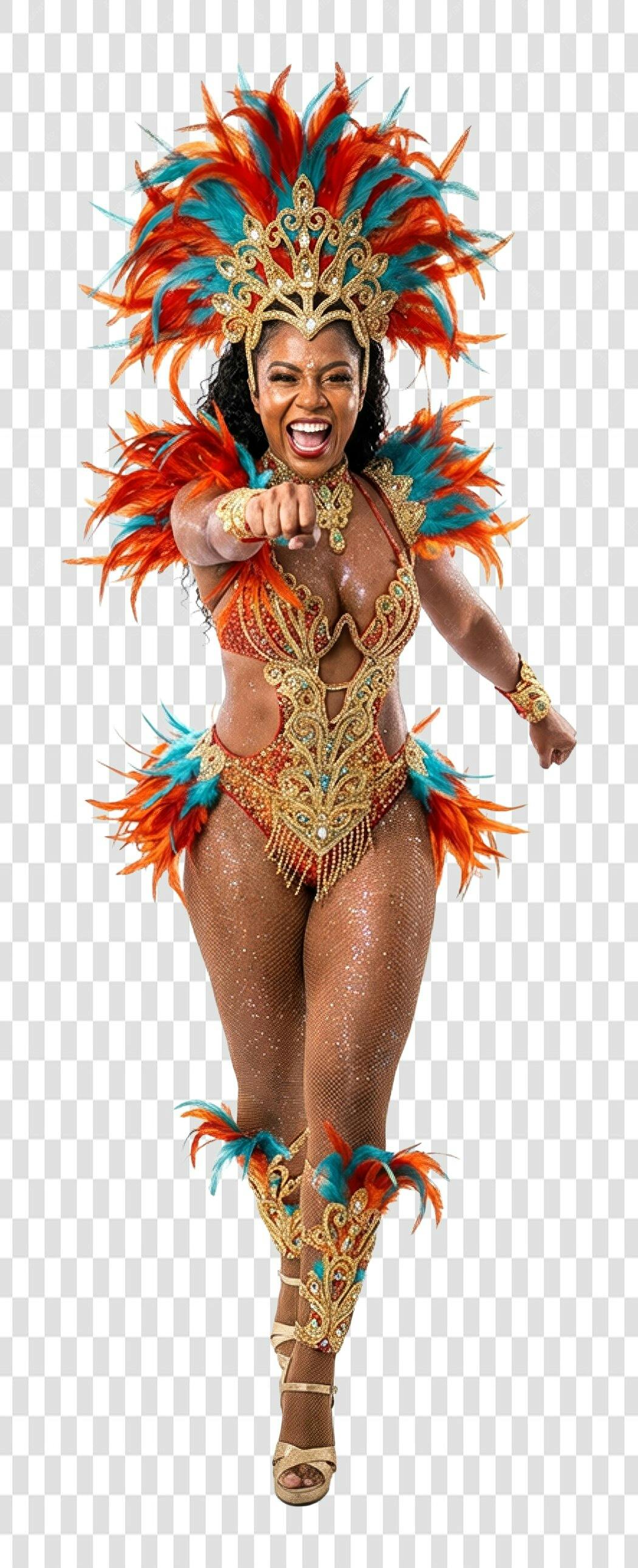 Foto Recortada Mulher Fantasia Carnaval Fevereiro PNG Fundo Transparente
