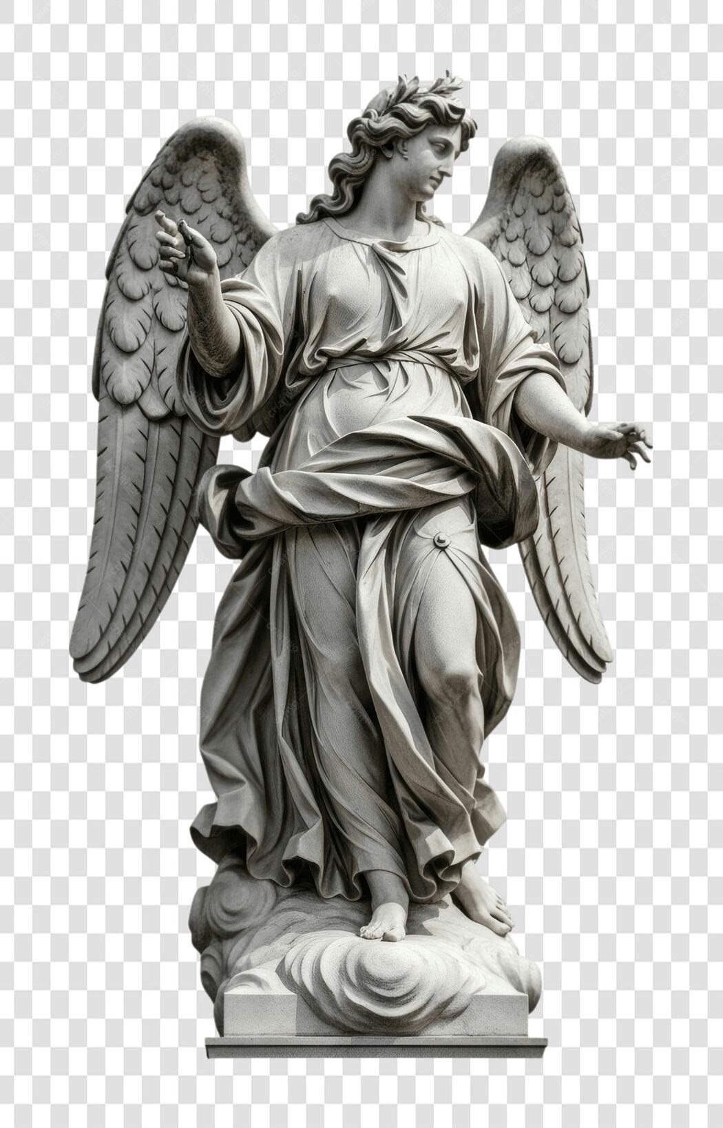 Foto Recortada Estátua Anjo Clássico Religioso PNG Fundo Transparente