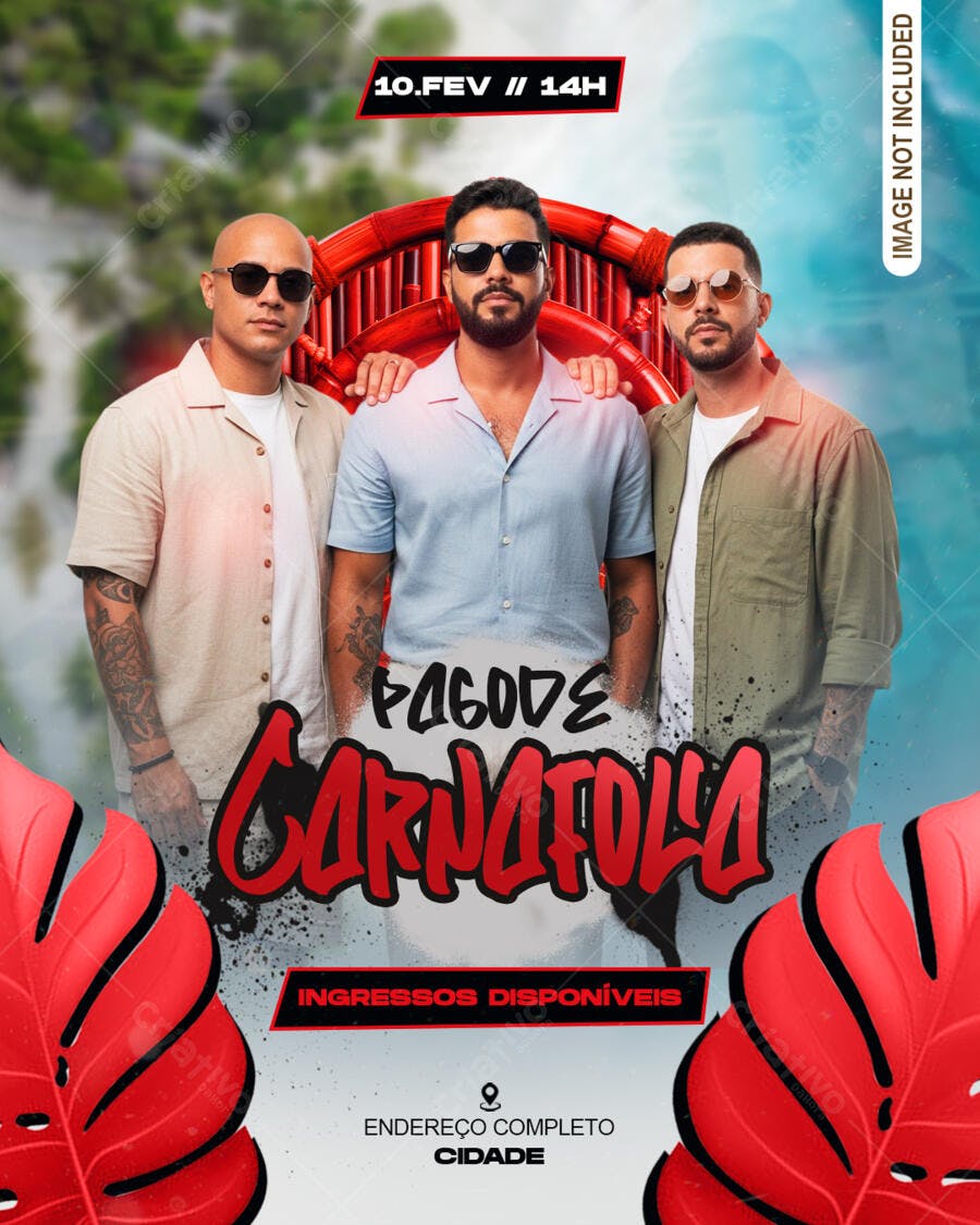 Flyer Pagode Carnafolia Fevereiro PSD Editável